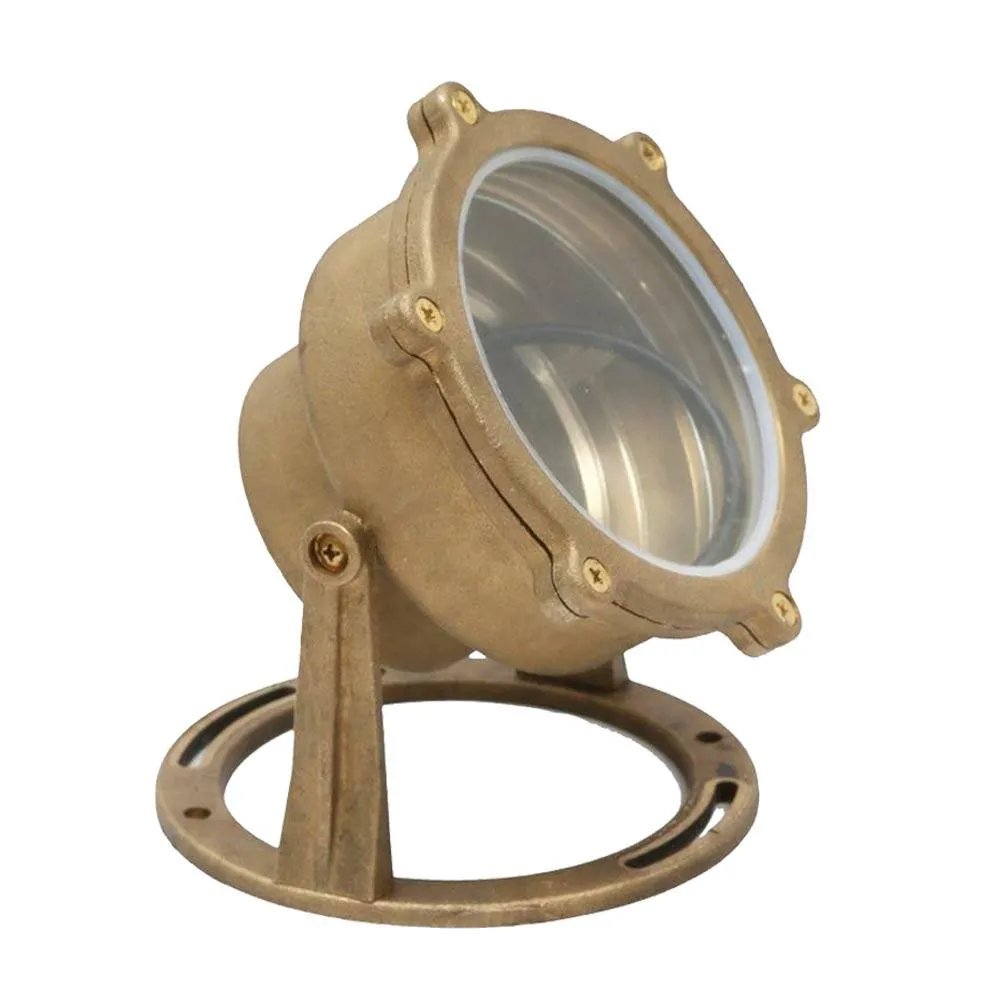 12V LED Landscape Flood/Underwater Accent Light Natural Brass