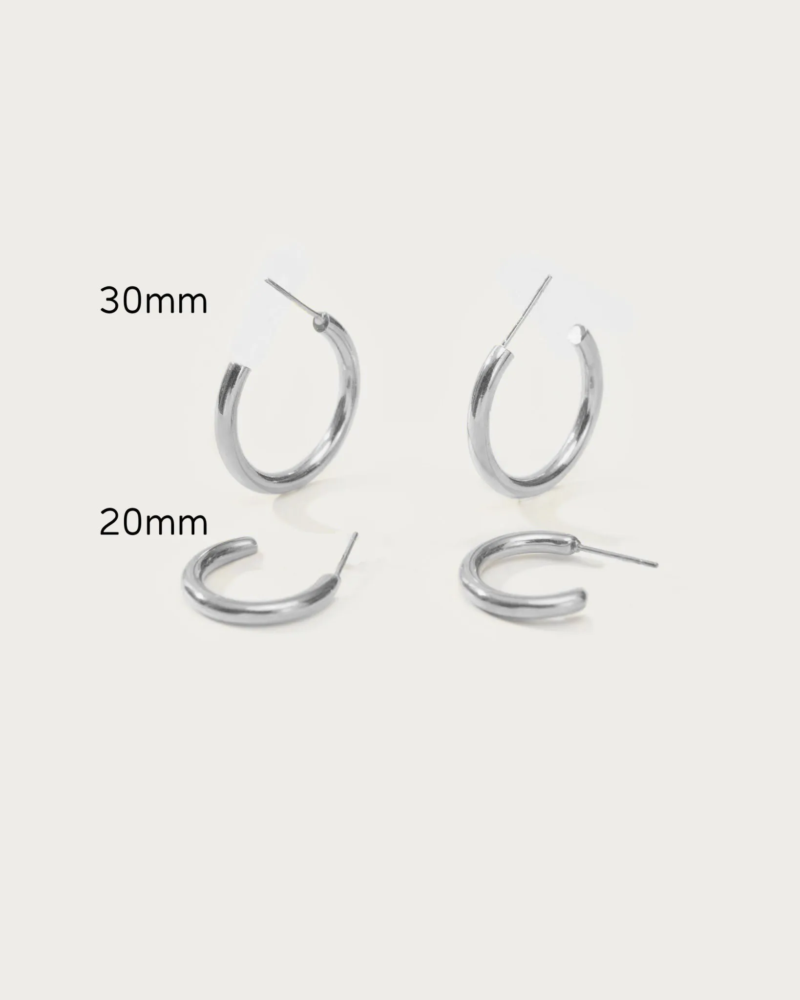 20mm Endless Hoop Earrings in Silver