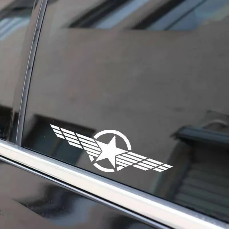 2Pcs (White) Star Style Waterproof car stickers