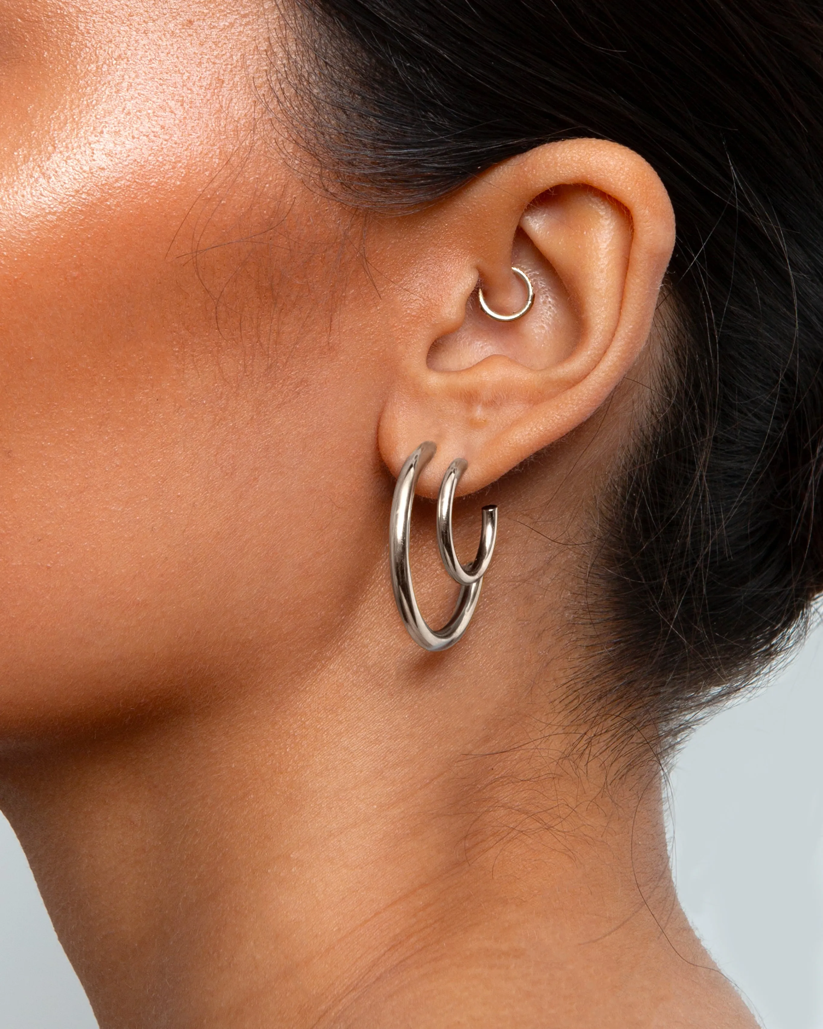 30mm Endless Hoop Earrings in Silver