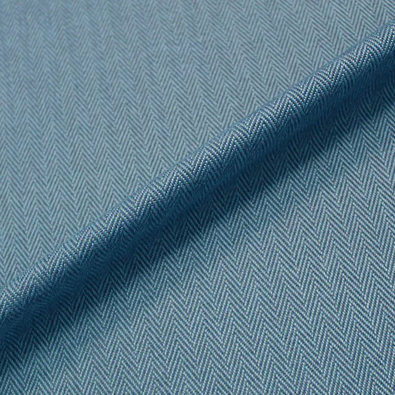 40CM REMNANT Furnishing Herringbone - Mid Blue