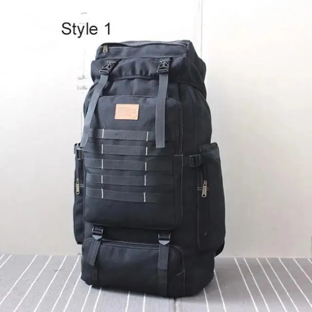 60L Large Tactical Canvas Backpack