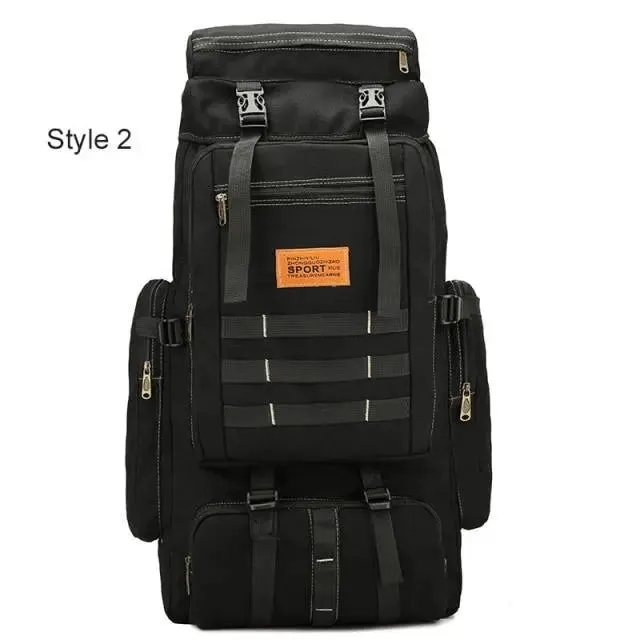 60L Large Tactical Canvas Backpack