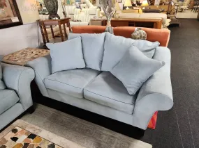 74" W Blue Love Seat