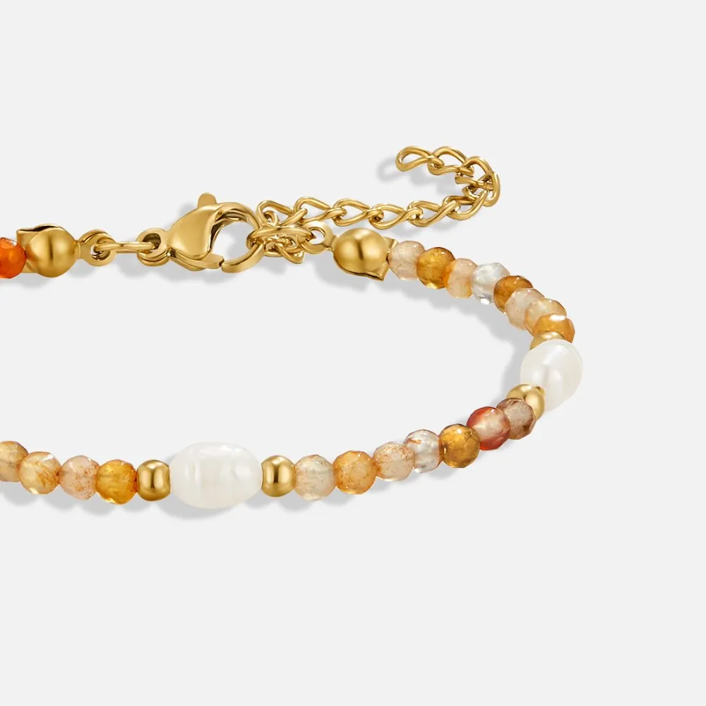 Agate & Pearl Bead Bracelet