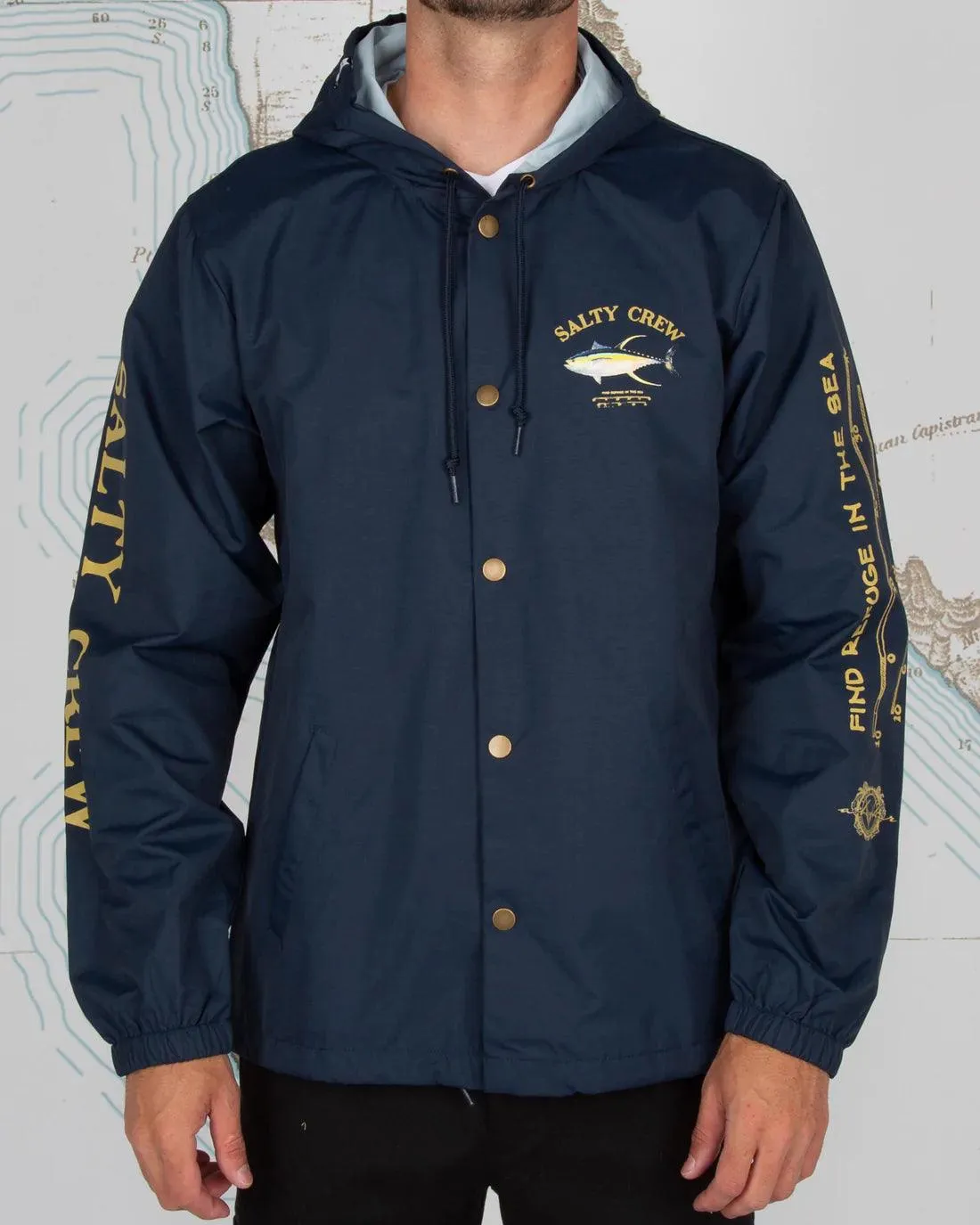 Ahi Mount Snap Jacket Navy