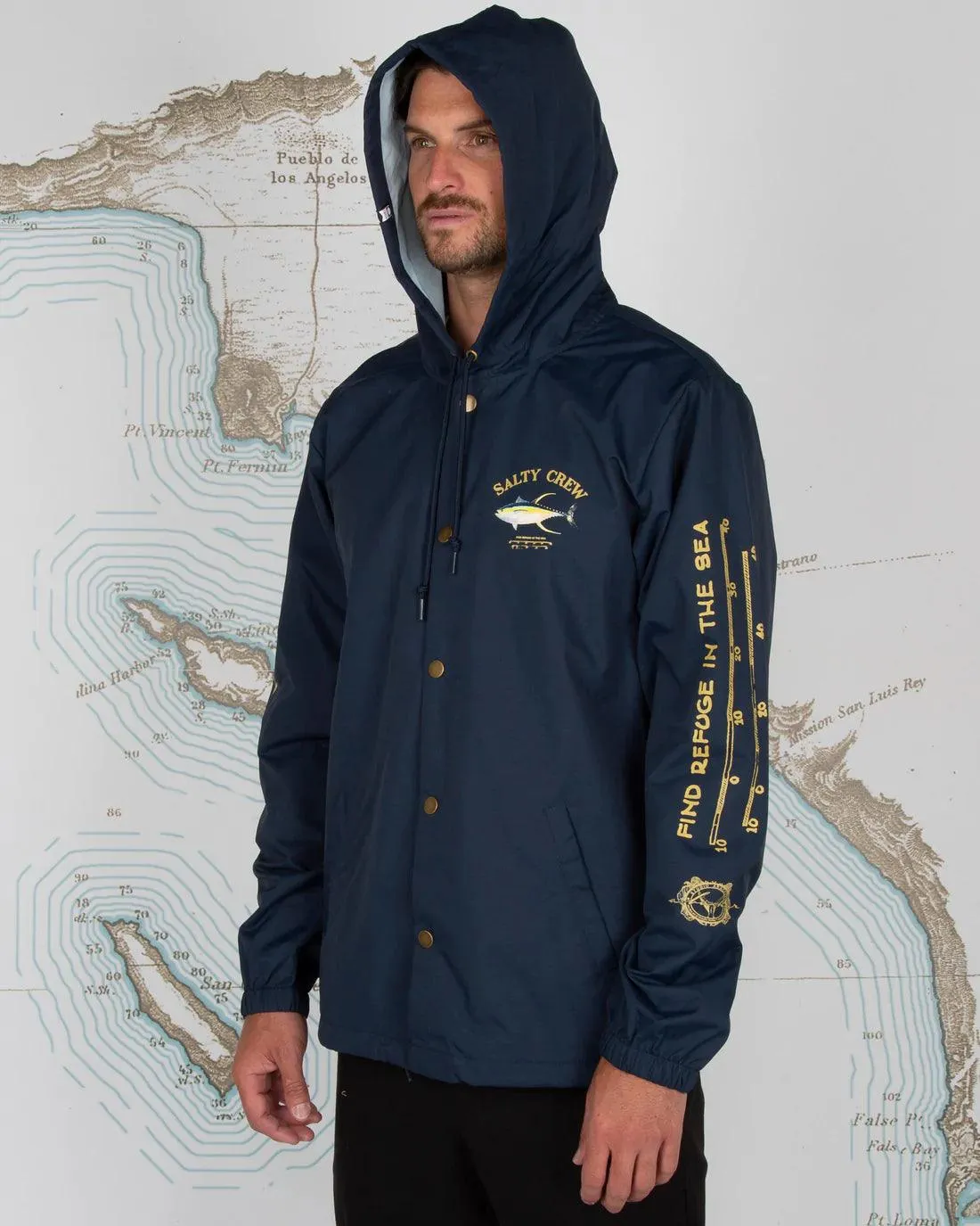 Ahi Mount Snap Jacket Navy