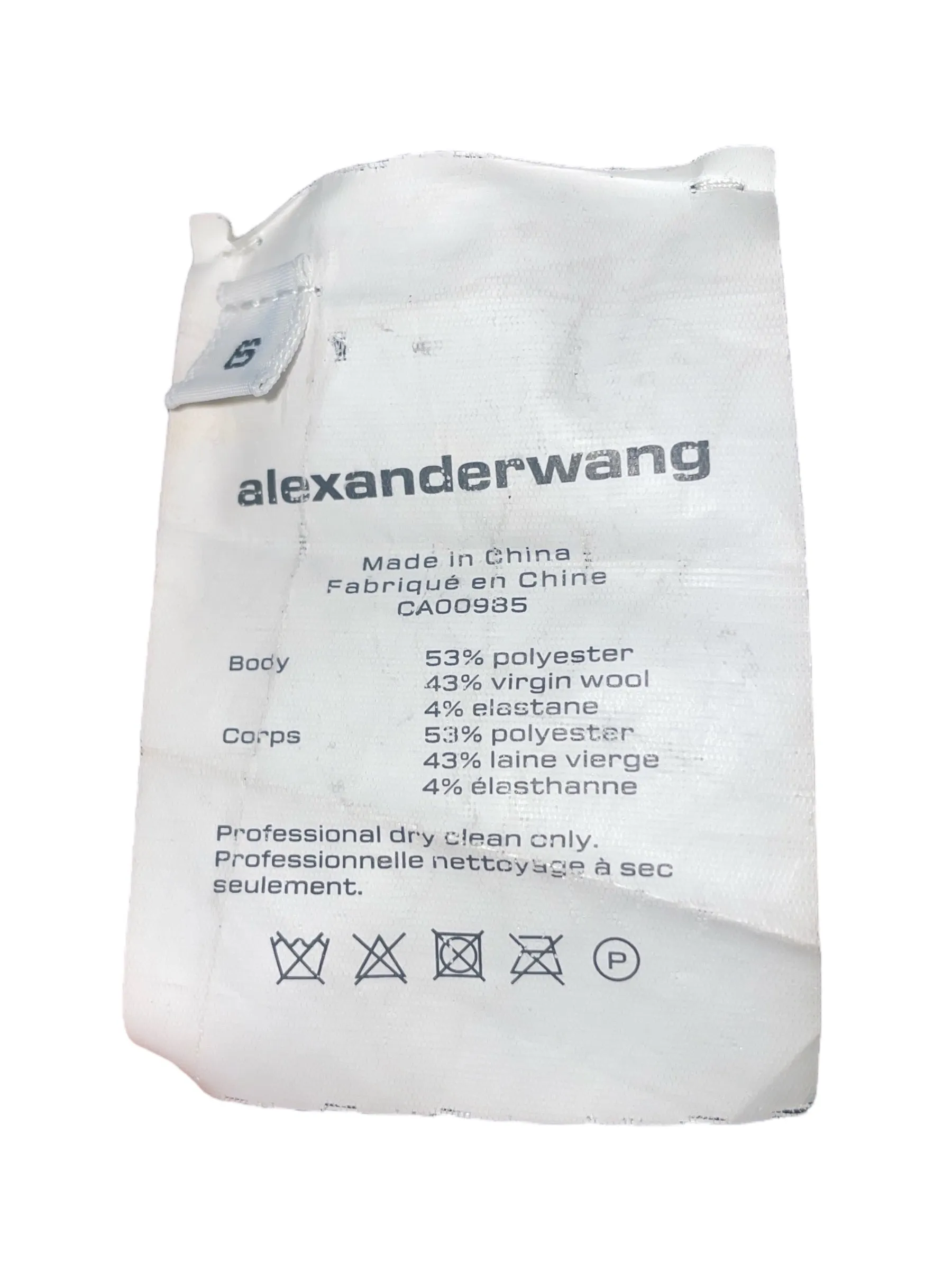 Alexander Wang/Straight Pants/6/Polyester/BLK/