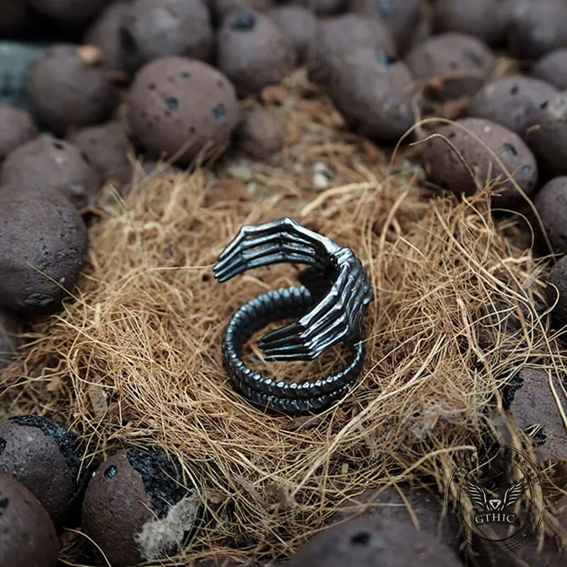 Alien Skeleton Sterling Silver Ring