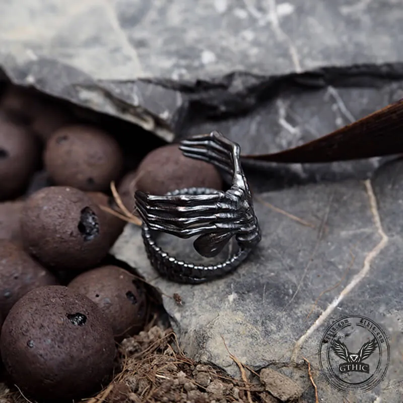 Alien Skeleton Sterling Silver Ring