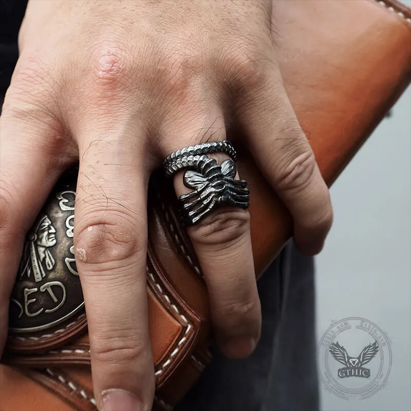 Alien Skeleton Sterling Silver Ring