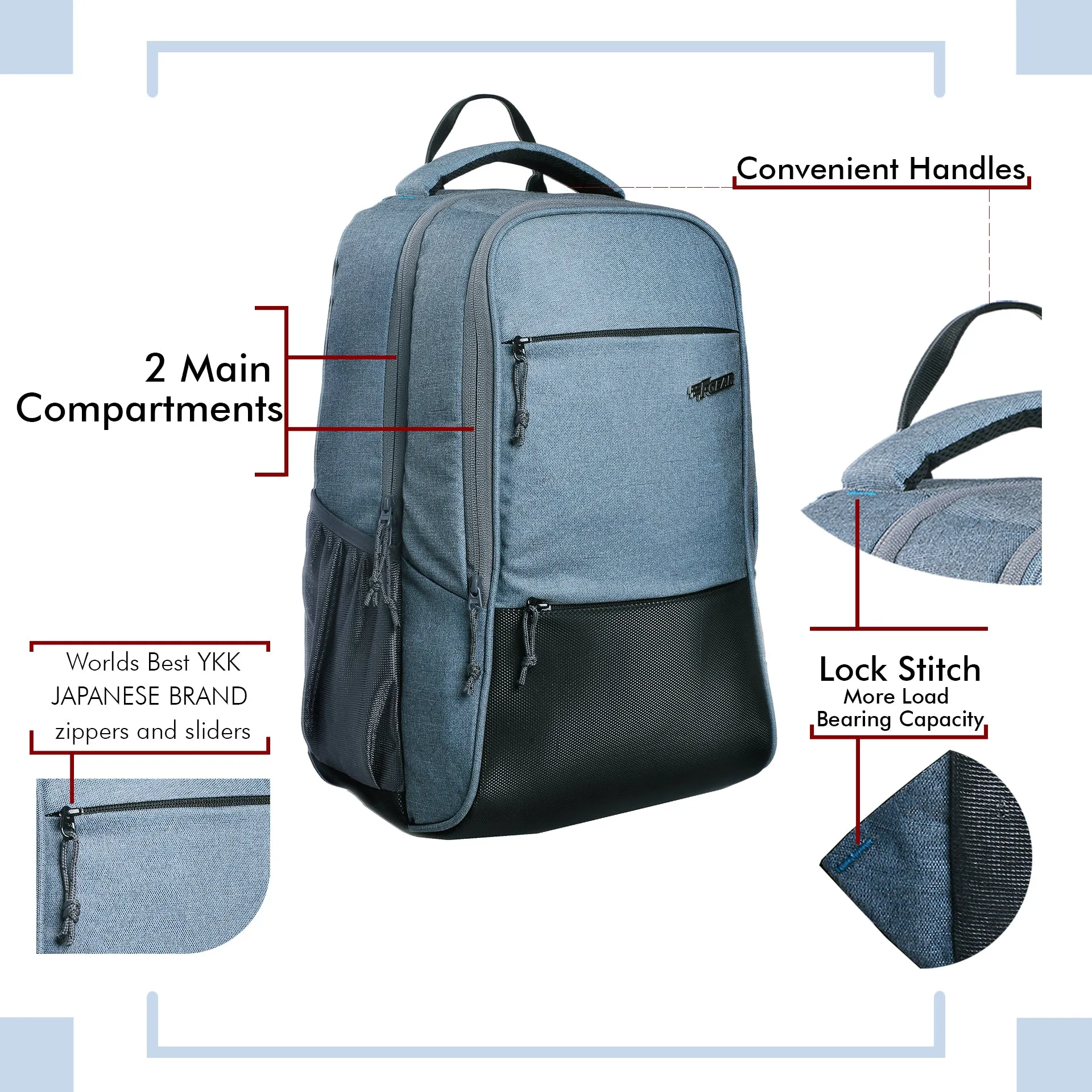 Arigato 32L Melange Light Blue Laptop Backpack