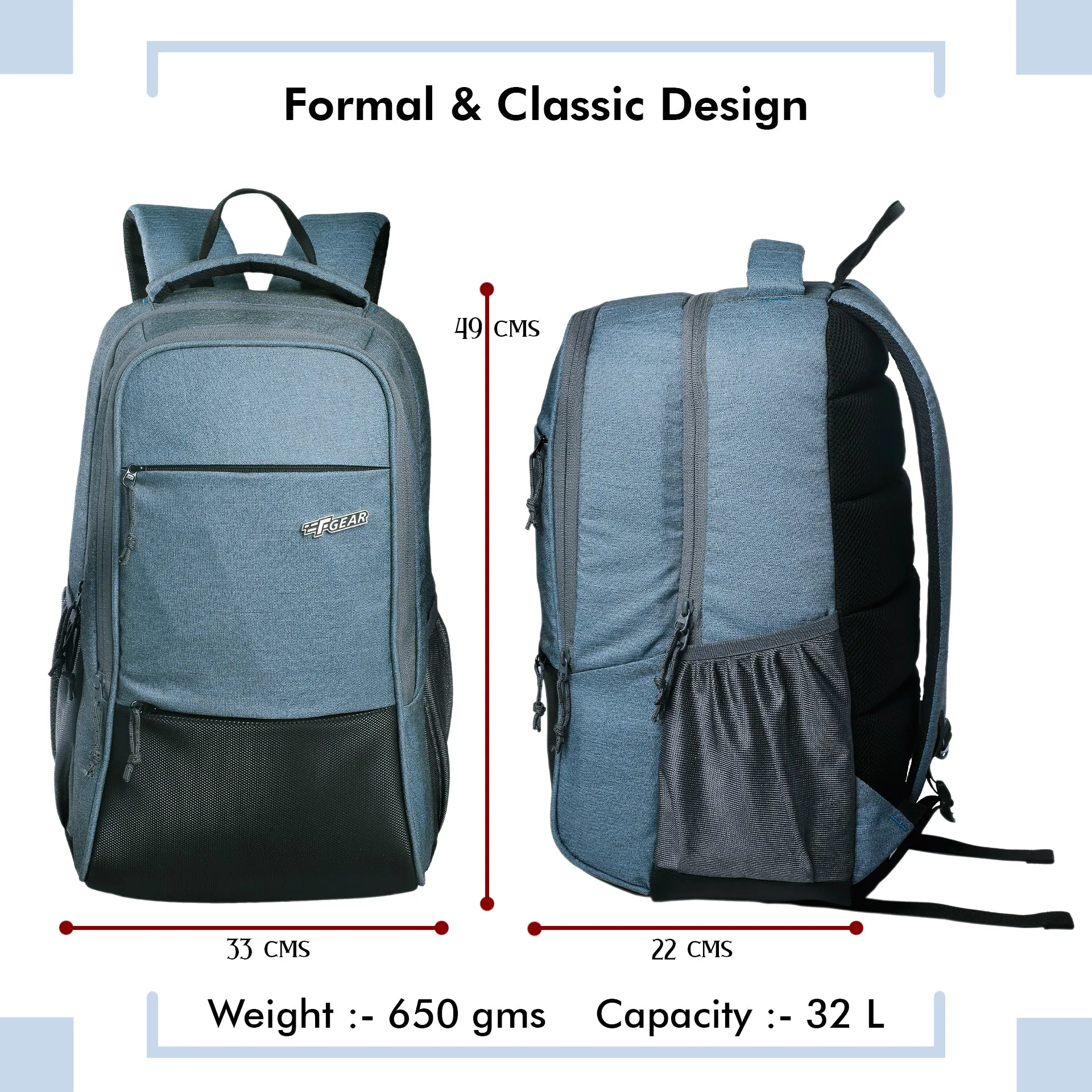 Arigato 32L Melange Light Blue Laptop Backpack