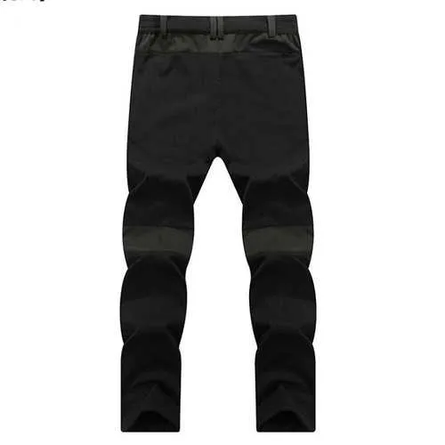 Autumn Winter Outdoor Plus Cashmere Warm Windproof Waterproof Pants Men's Soft Shell Hiking Trousers