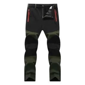 Autumn Winter Outdoor Plus Cashmere Warm Windproof Waterproof Pants Men's Soft Shell Hiking Trousers