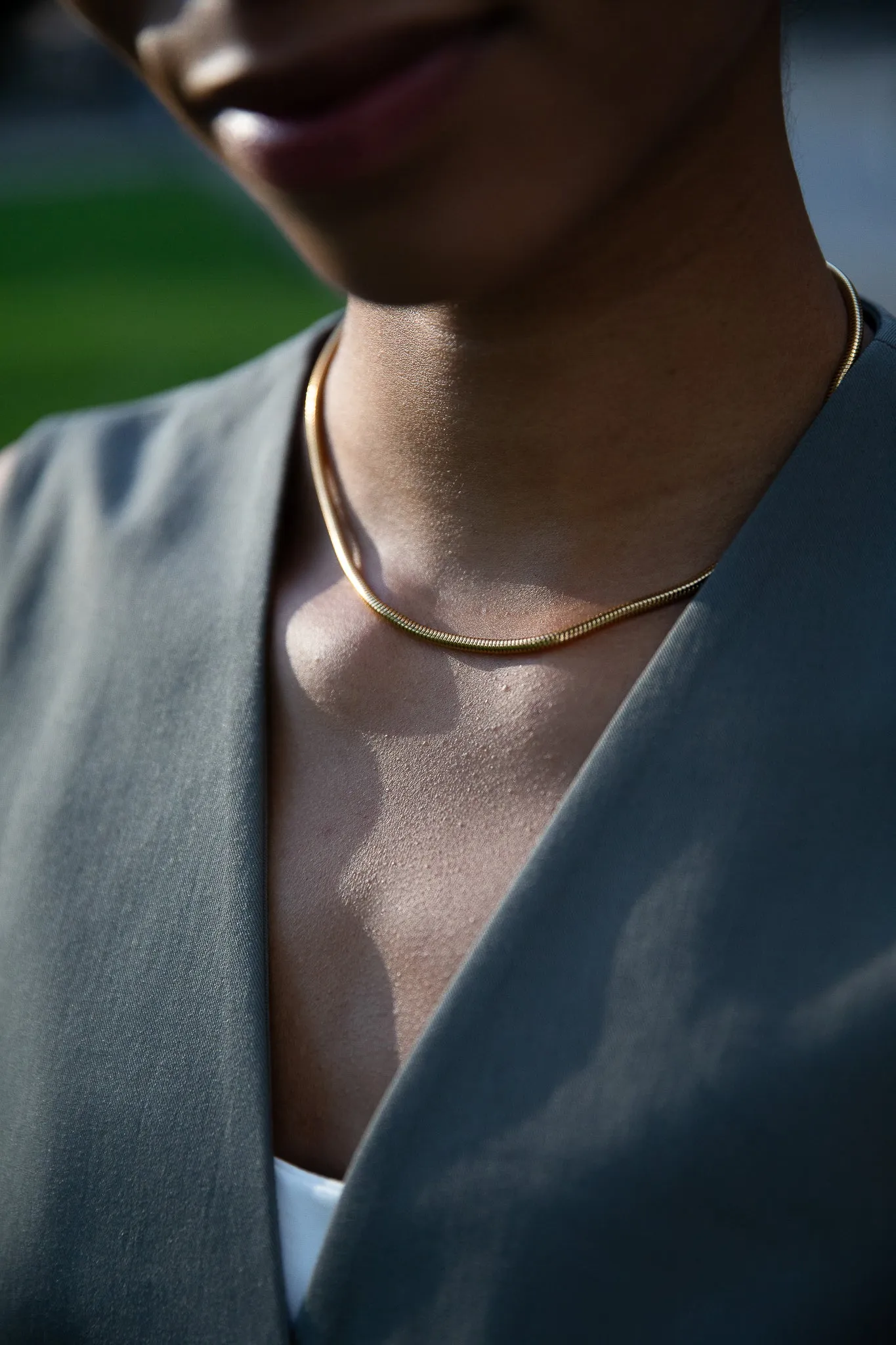 Avenue Snake Necklace 14K Gold Plated