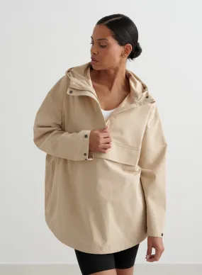 Beige Waterproof Oversized Anorak