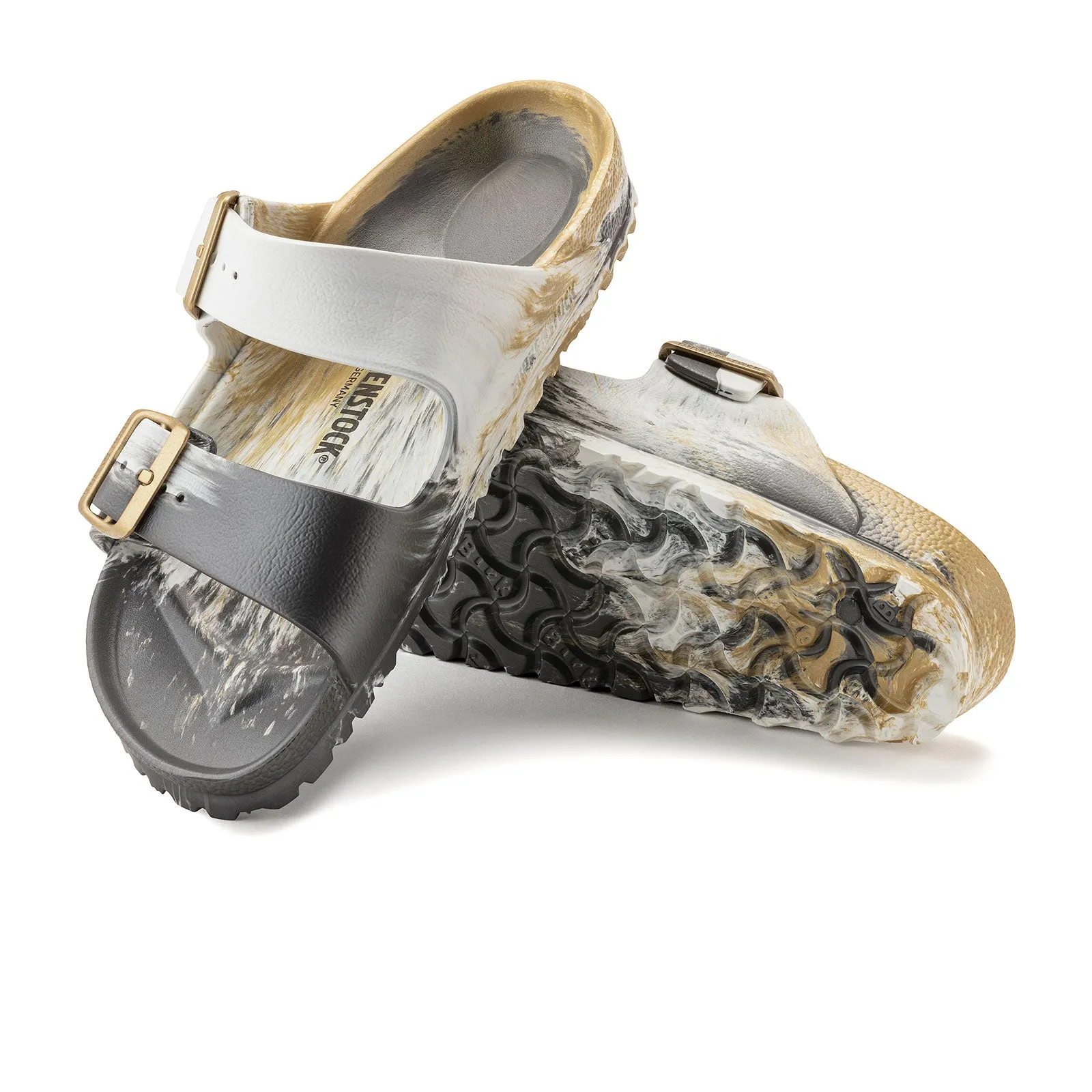 Birkenstock Arizona EVA Slide Sandal (Men) - Multi Metallic Gold