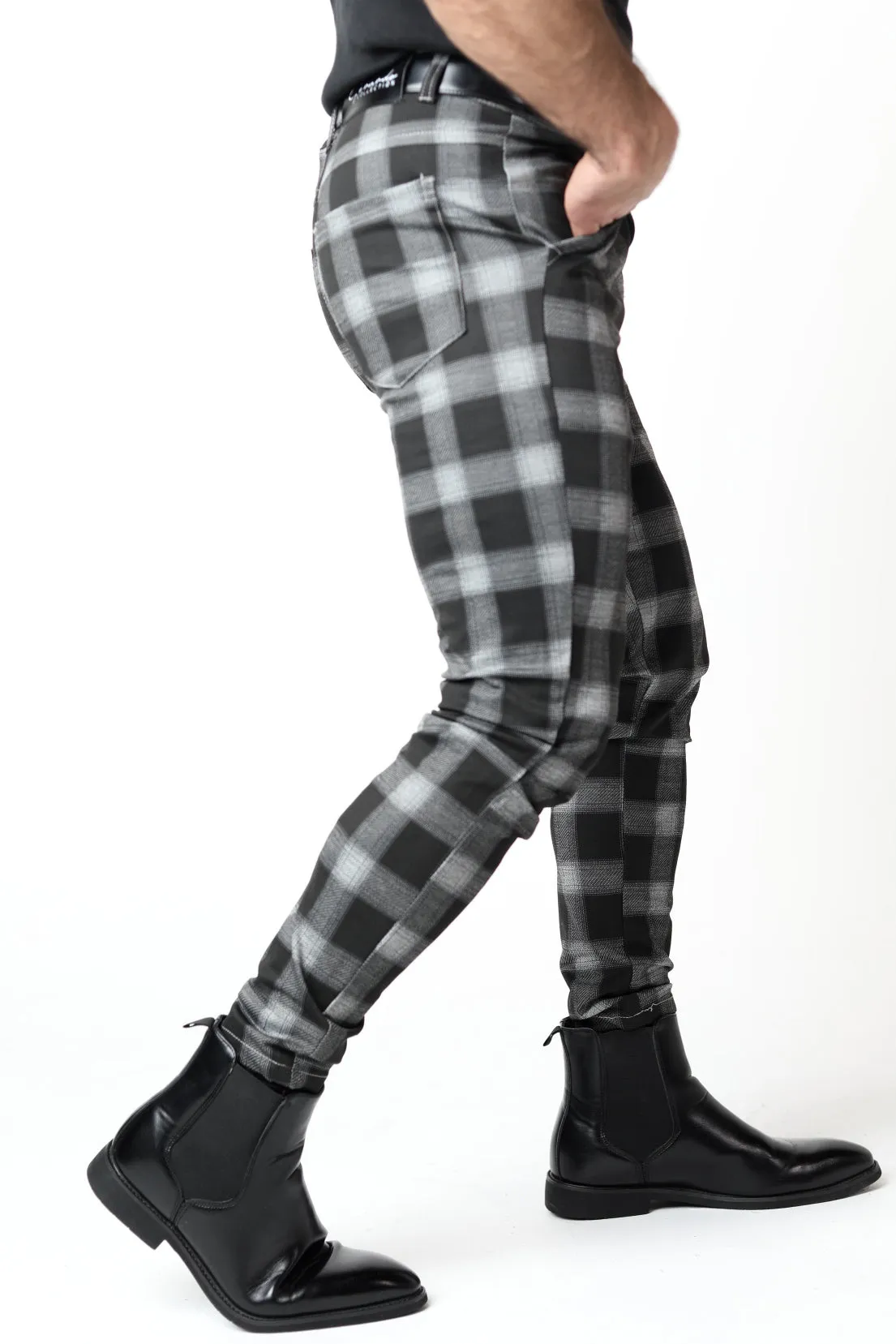 Black Plaid & Checkered Dress Pants