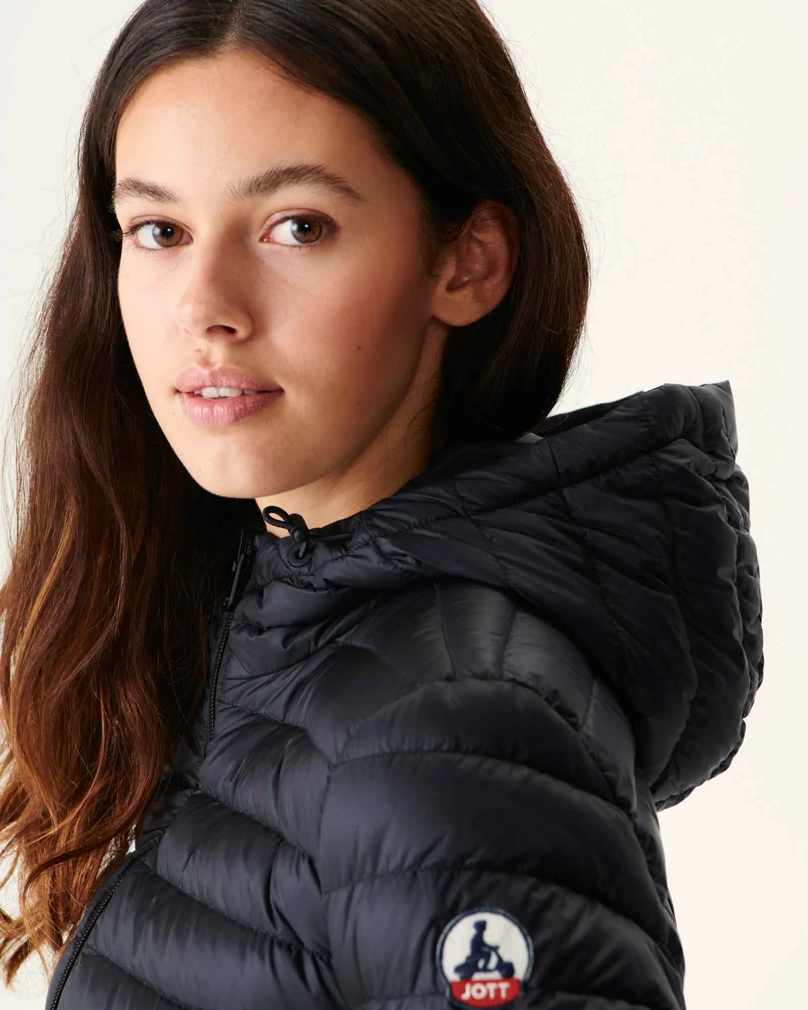 Black Vienne reversible hooded puffer jacket