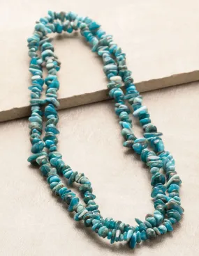 Blue Apatite Gemstone Chip Necklace