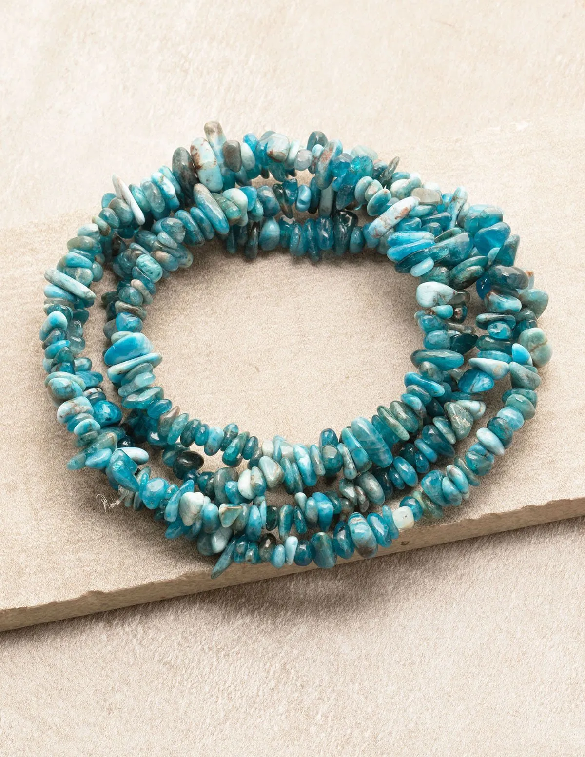 Blue Apatite Gemstone Chip Necklace