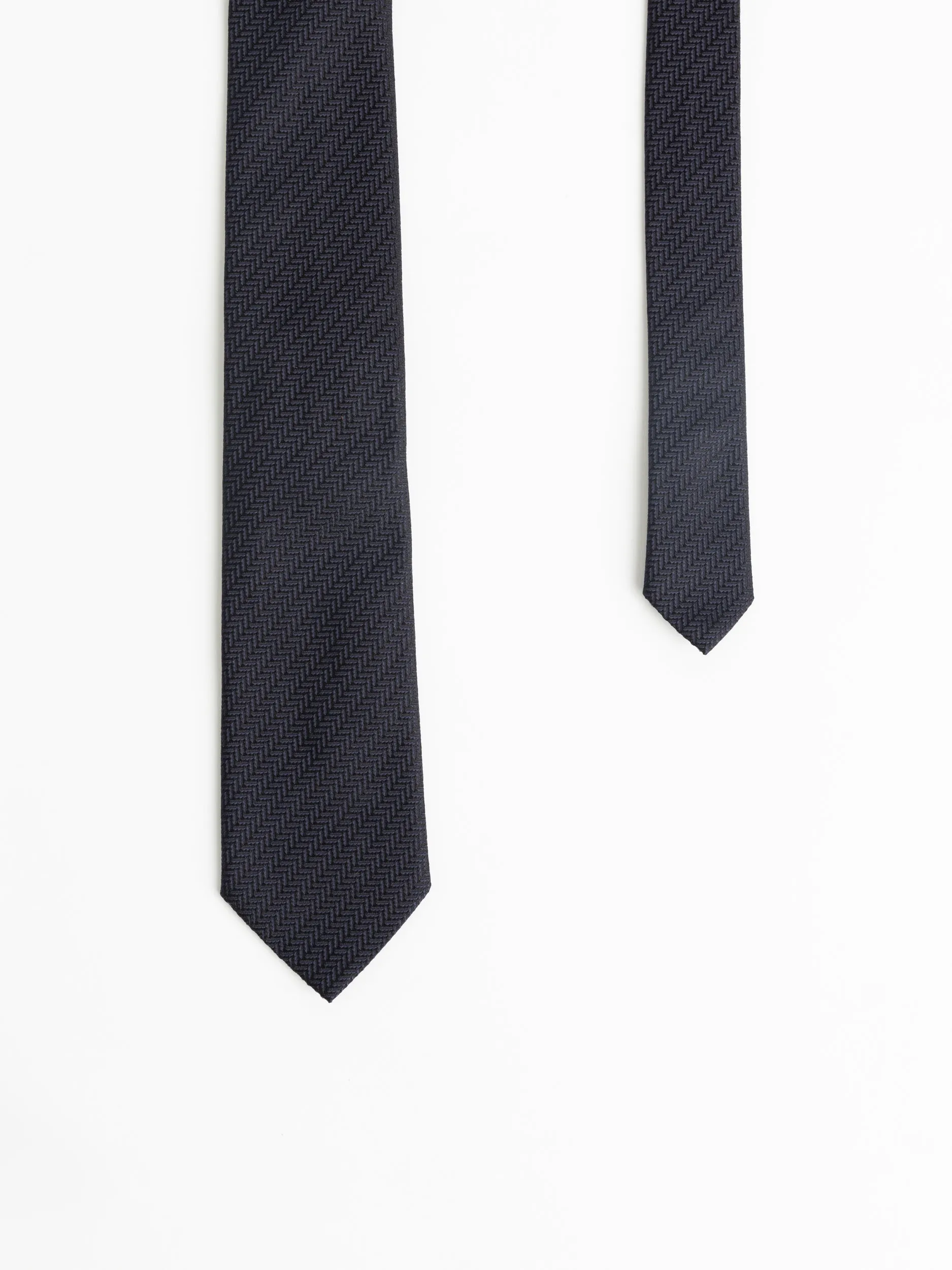 Blue Herringbone Silk Tie