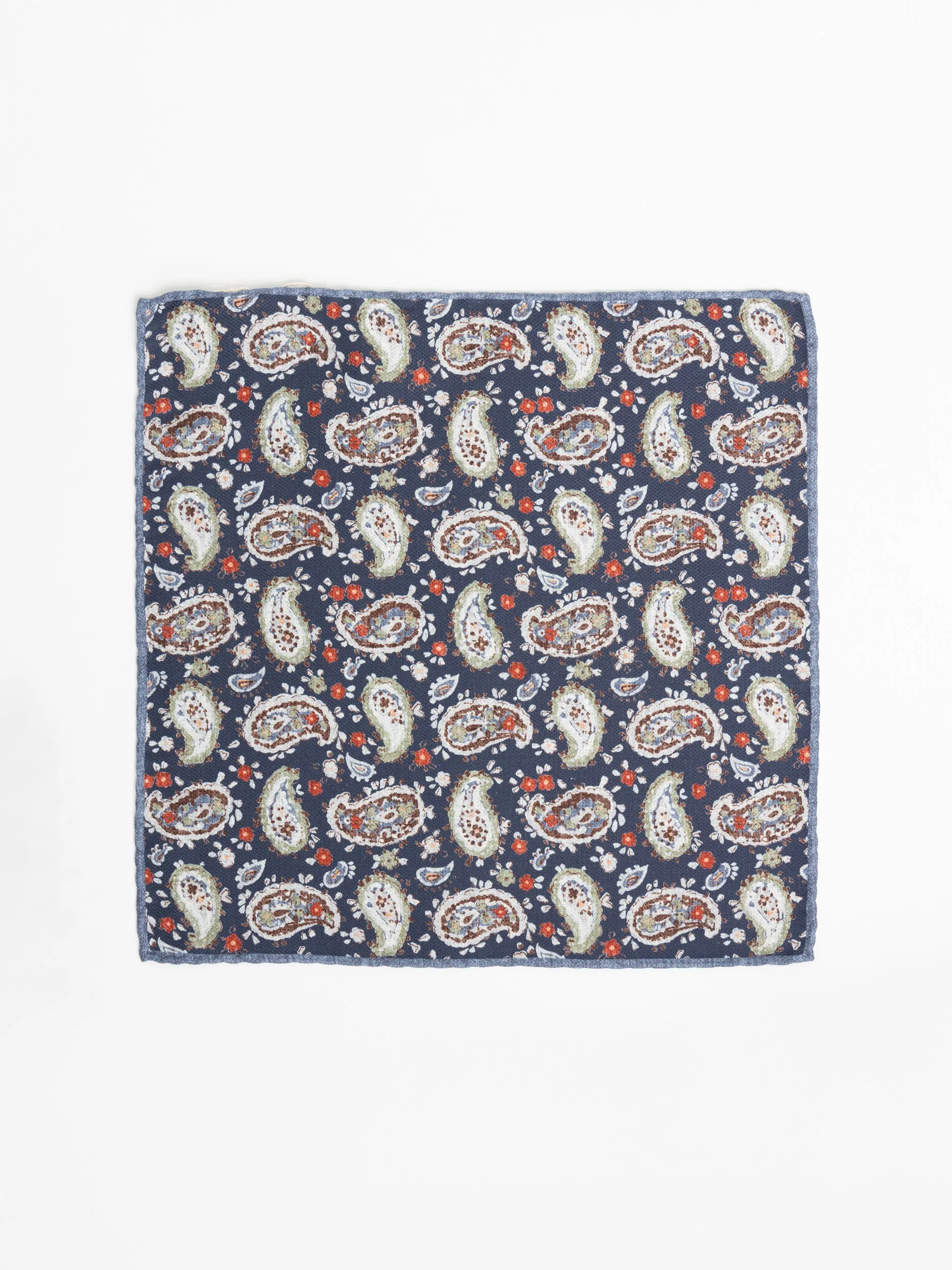 Blue Paisley Pocket Square