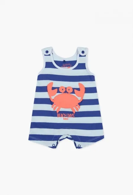 Boboli Crab Romper-Blue