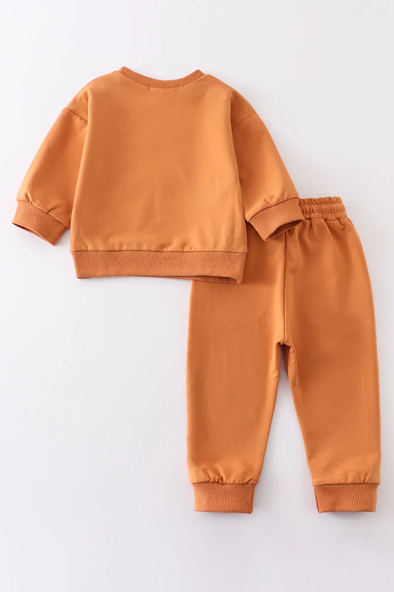 Brown sweatshirt & pants set