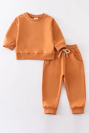 Brown sweatshirt & pants set