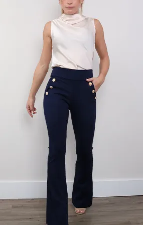 Button Ponte Pants