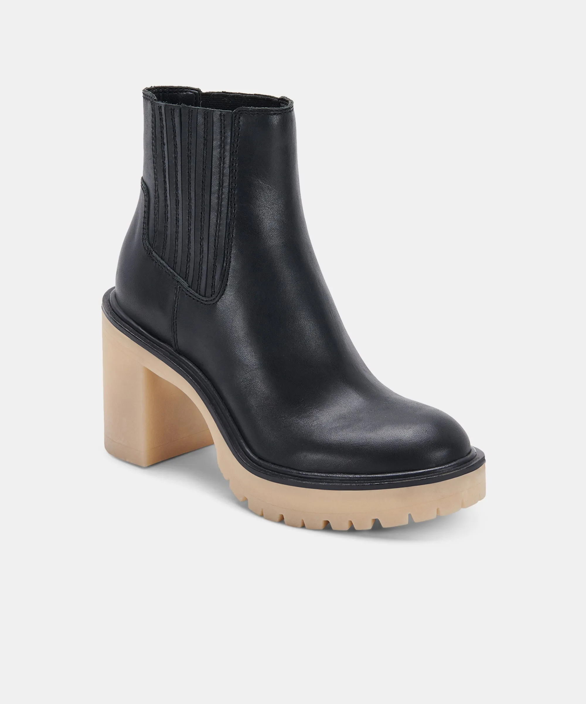 CASTER H2O BOOTIES IN BLACK LEATHER - re:vita