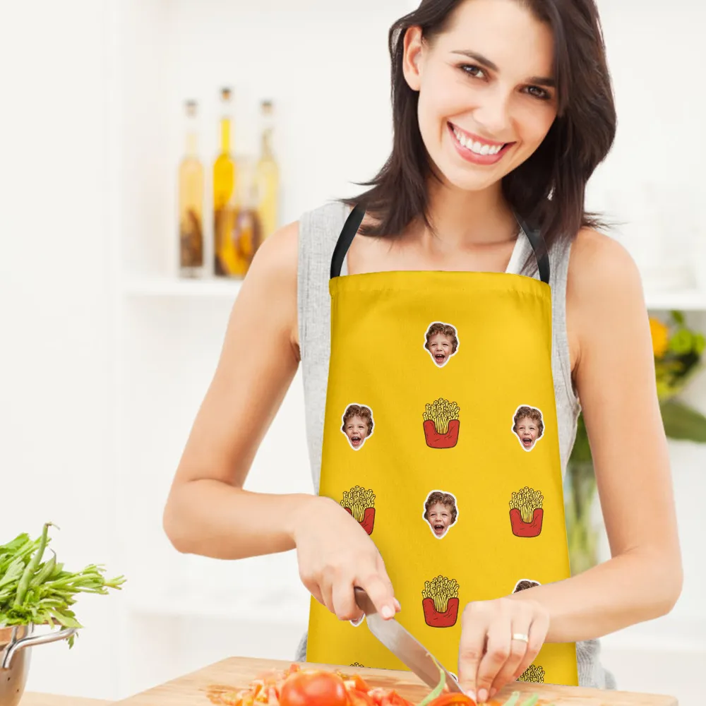 Custom Face Apron Cartoom Photo Apron - French fries