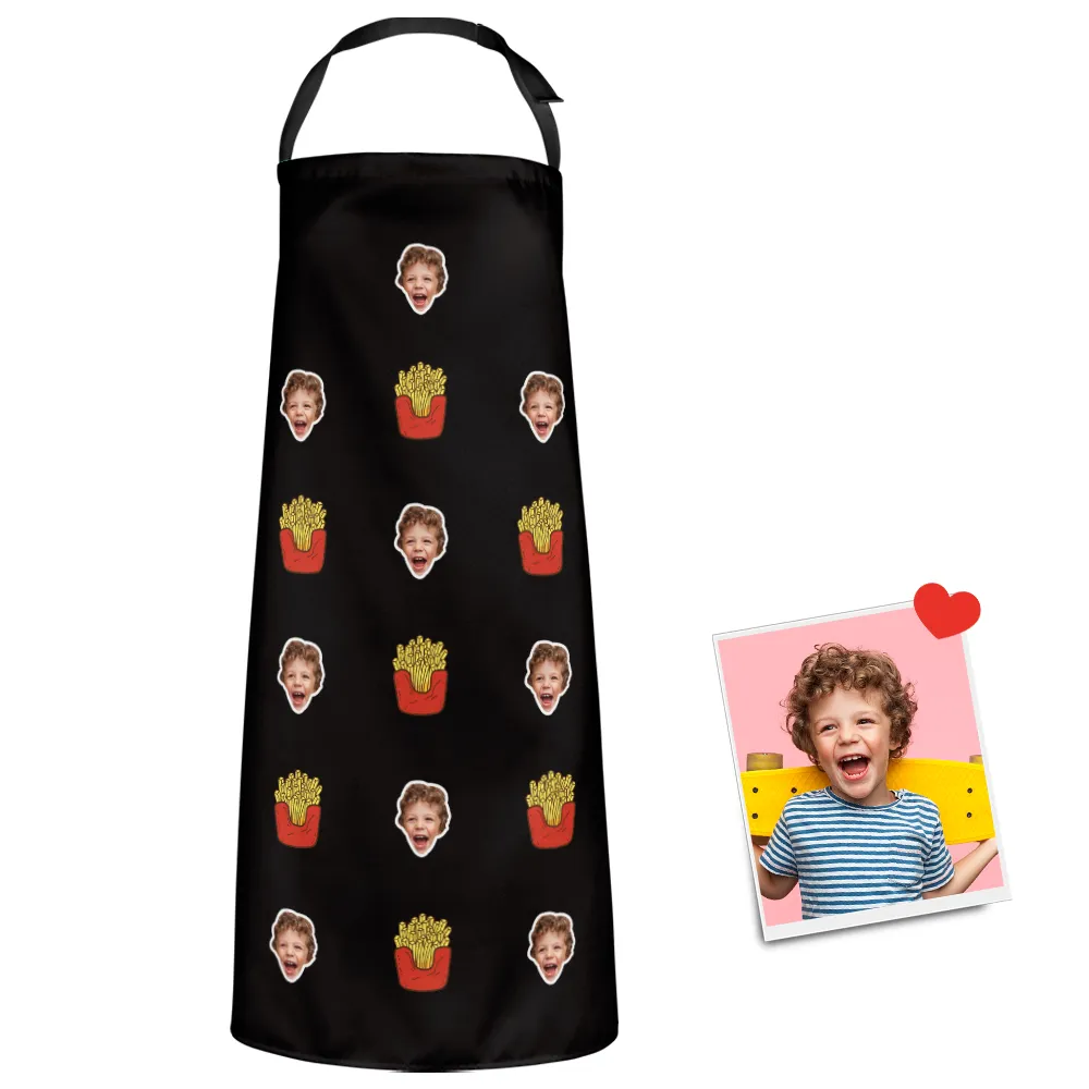 Custom Face Apron Cartoom Photo Apron - French fries