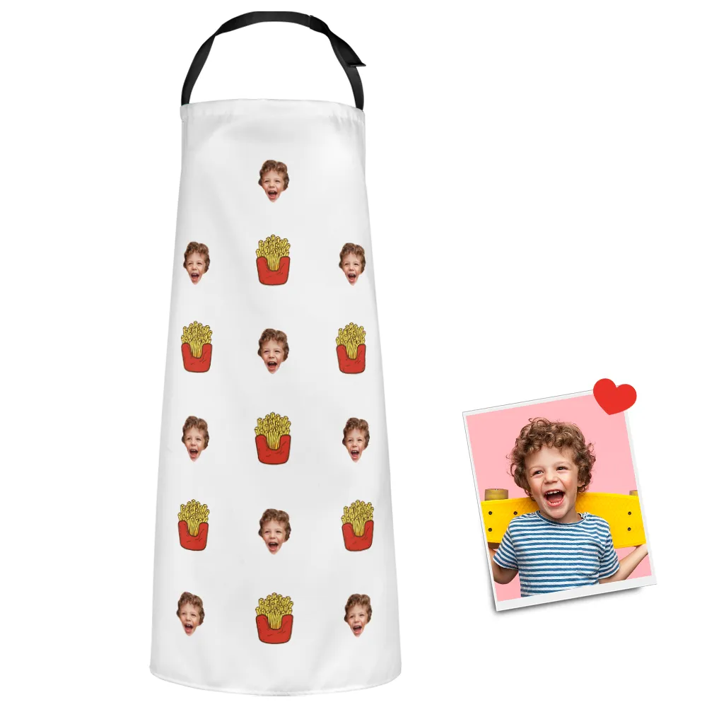 Custom Face Apron Cartoom Photo Apron - French fries