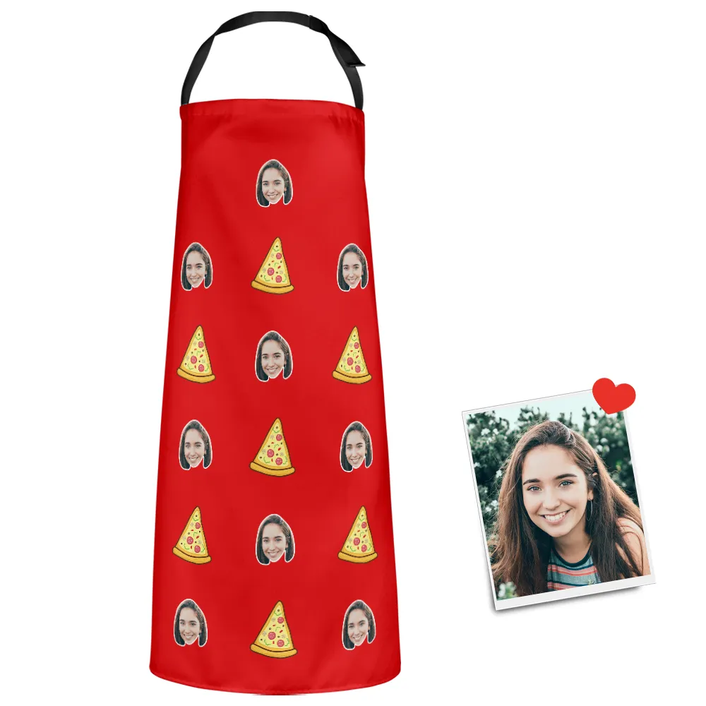 Custom Face Apron Cartoom Photo Apron - Pizza