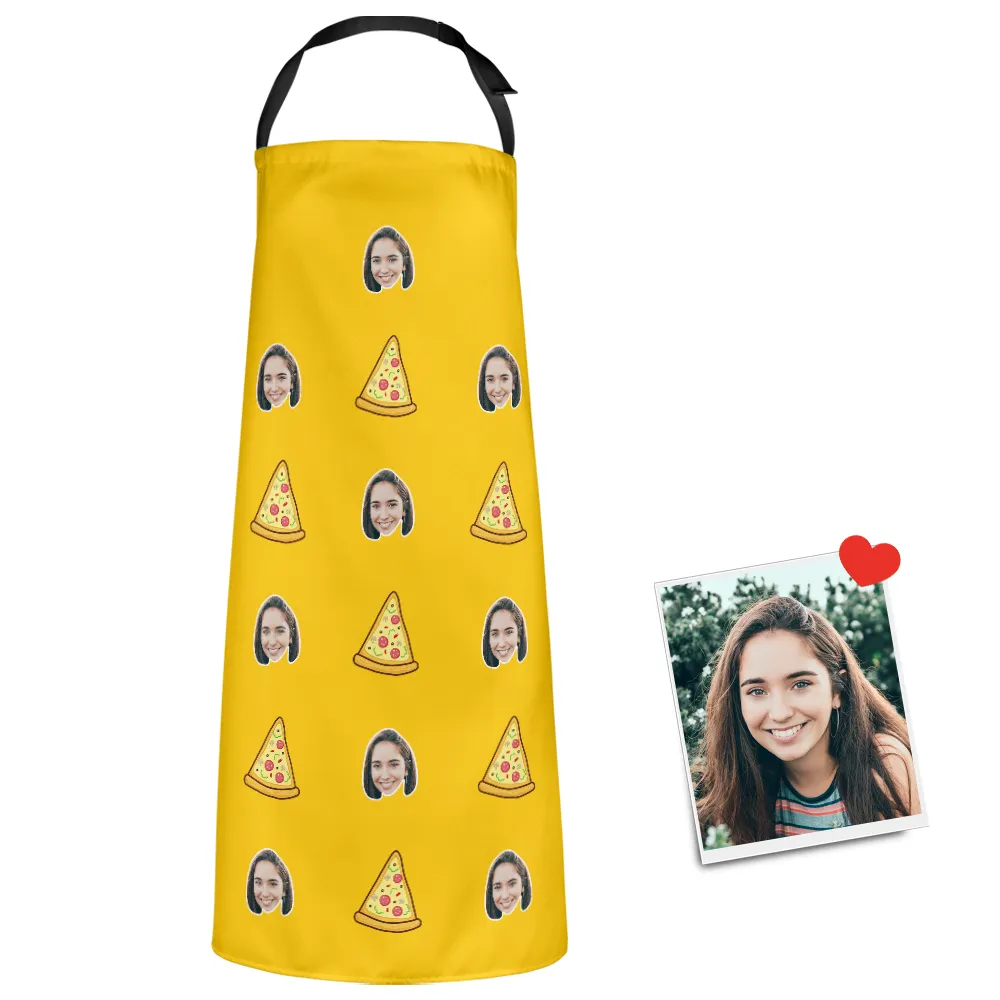 Custom Face Apron Cartoom Photo Apron - Pizza