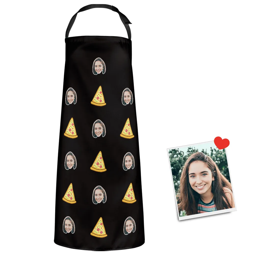 Custom Face Apron Cartoom Photo Apron - Pizza