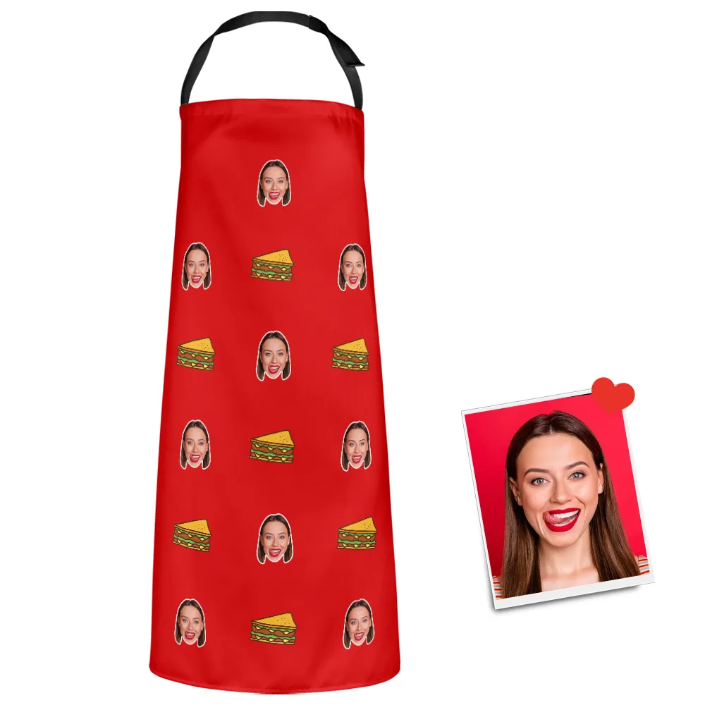 Custom Face Apron Cartoom Photo Apron - Sandwich