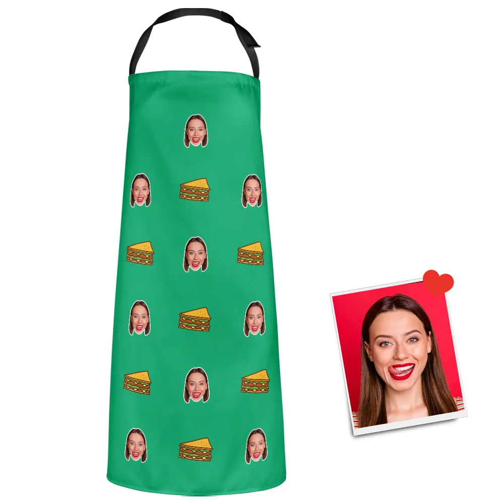 Custom Face Apron Cartoom Photo Apron - Sandwich