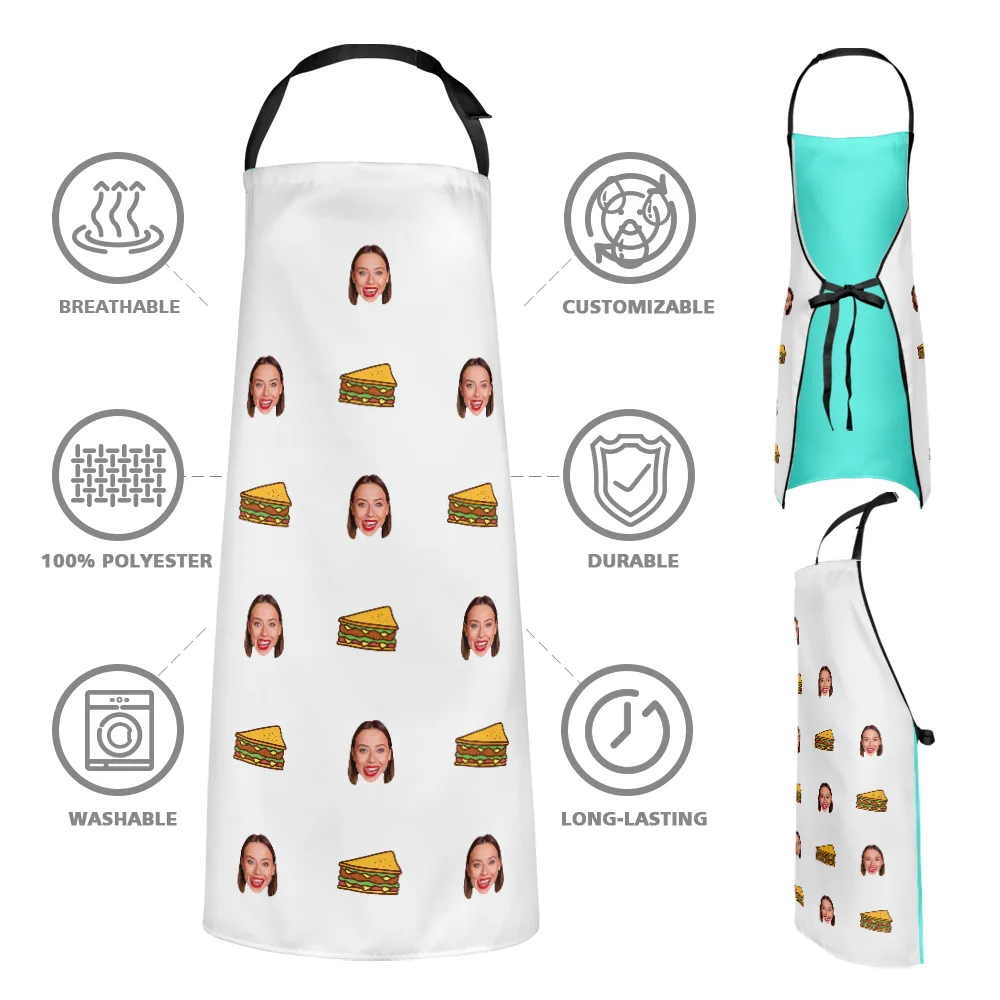 Custom Face Apron Cartoom Photo Apron - Sandwich