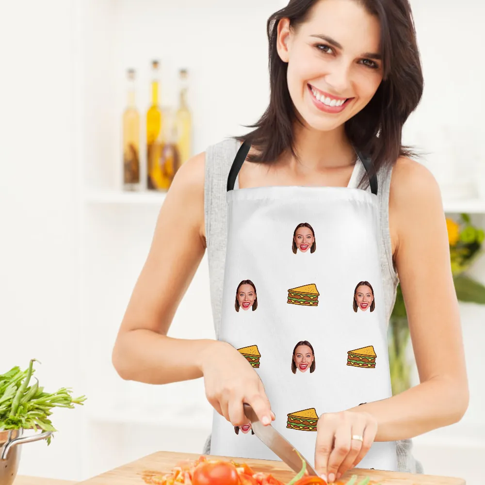 Custom Face Apron Cartoom Photo Apron - Sandwich