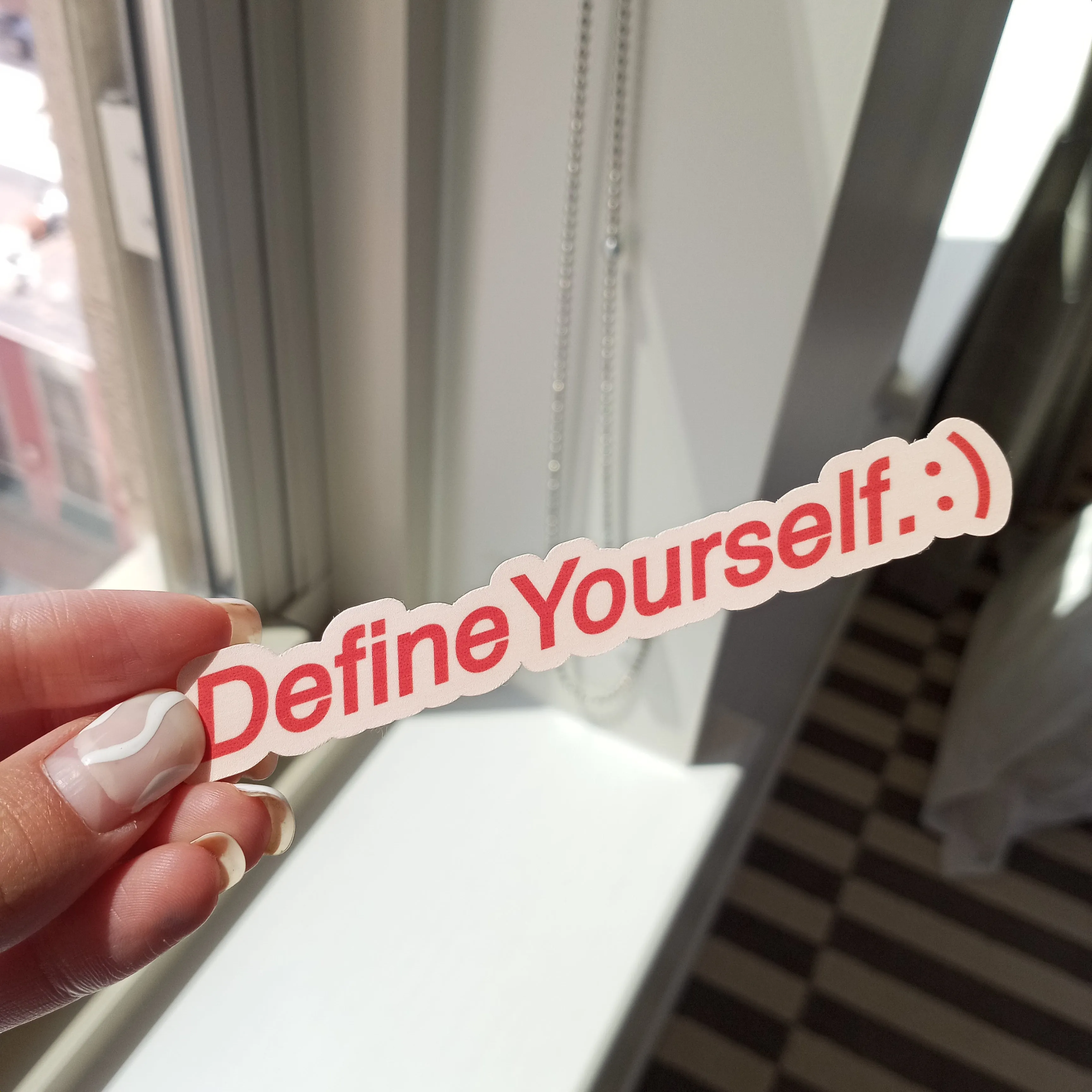 Define Yourself Sticker   Mini Logo Sticker