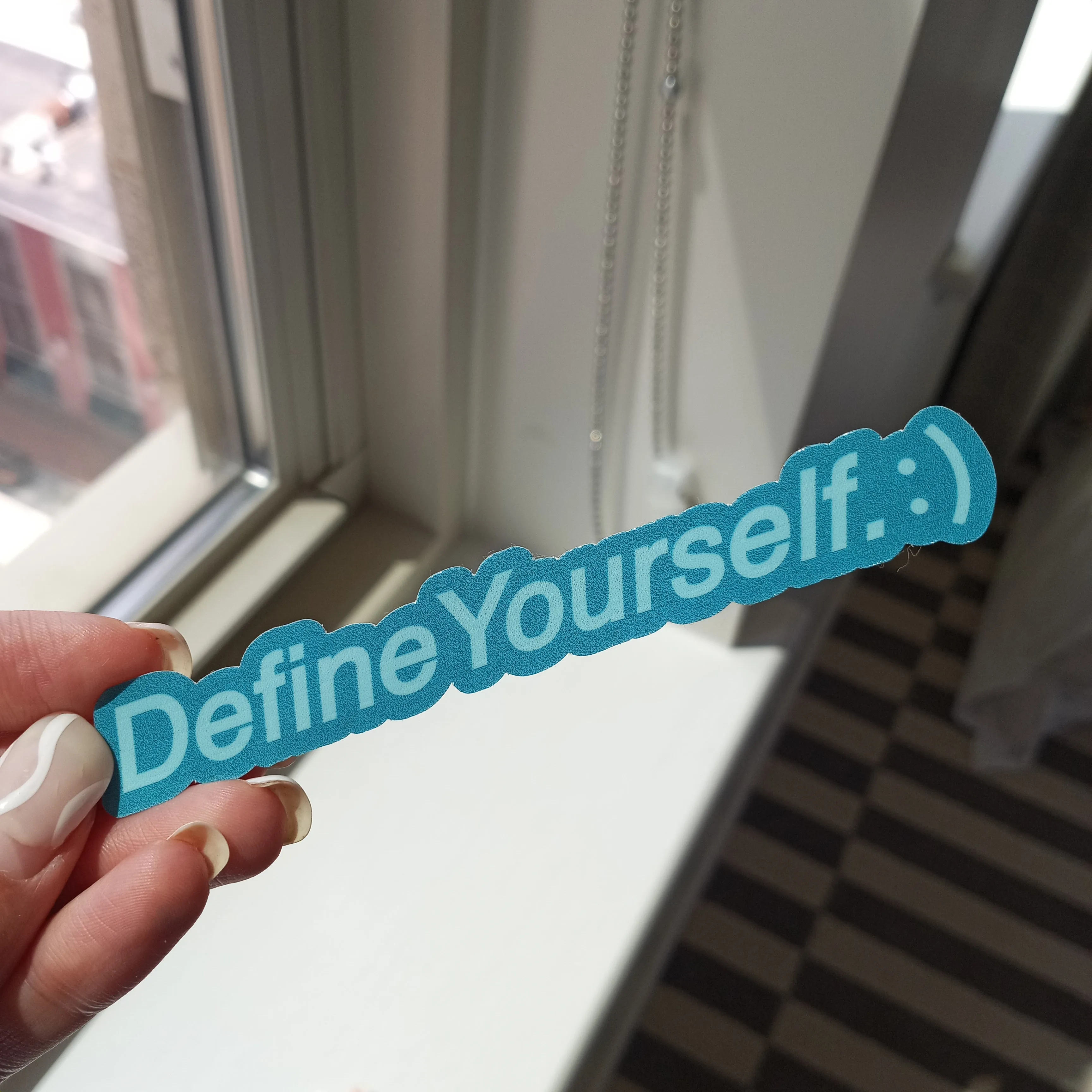 Define Yourself Sticker   Mini Logo Sticker