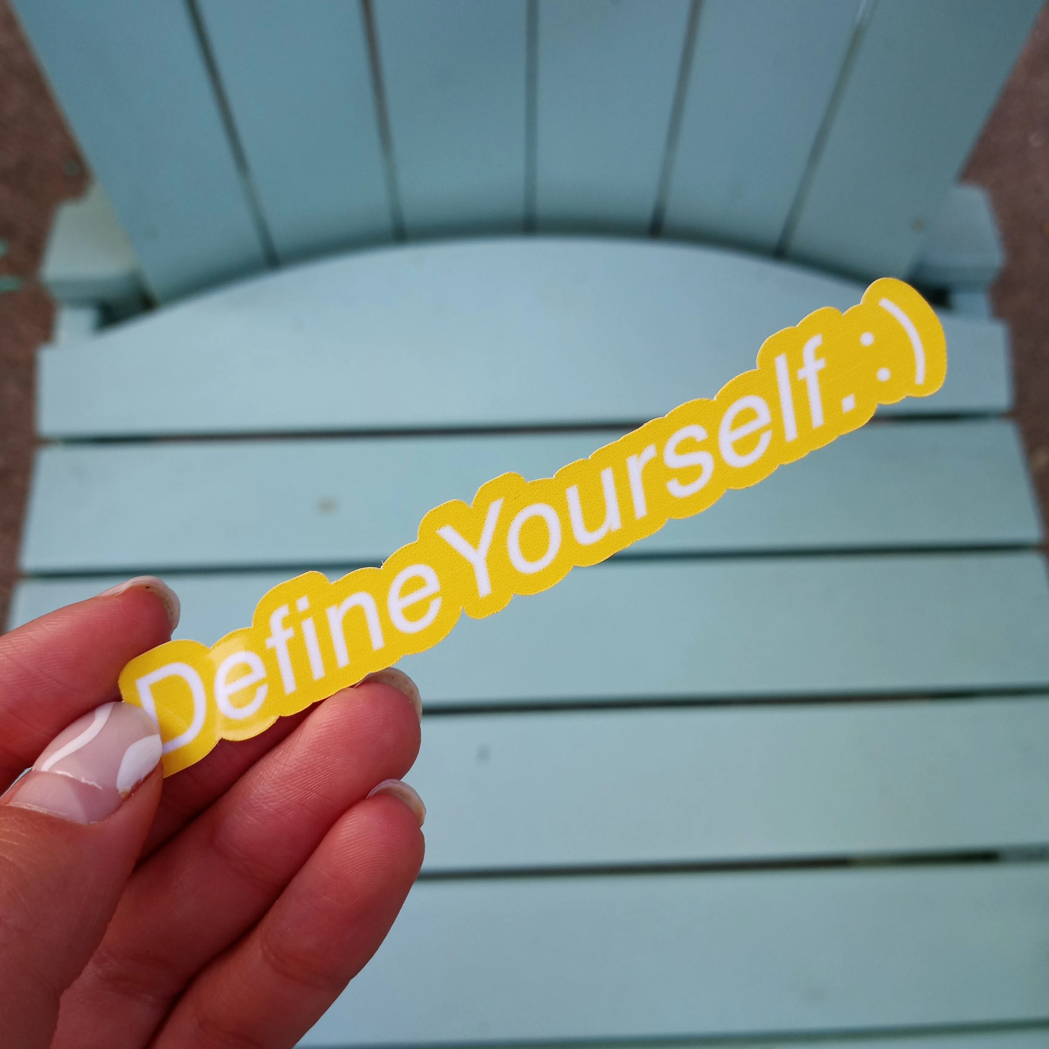 Define Yourself Sticker   Mini Logo Sticker