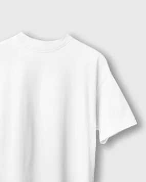 Drop Shoulder HW Crew Tee: White