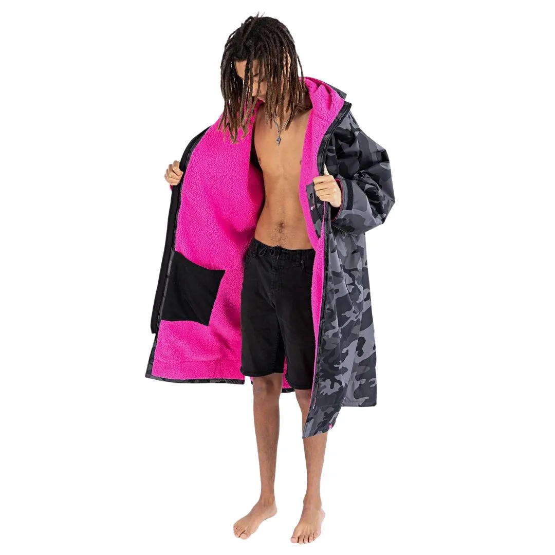 Dryrobe Advance Changing Robe Long Sleeved - Black Camo / Pink