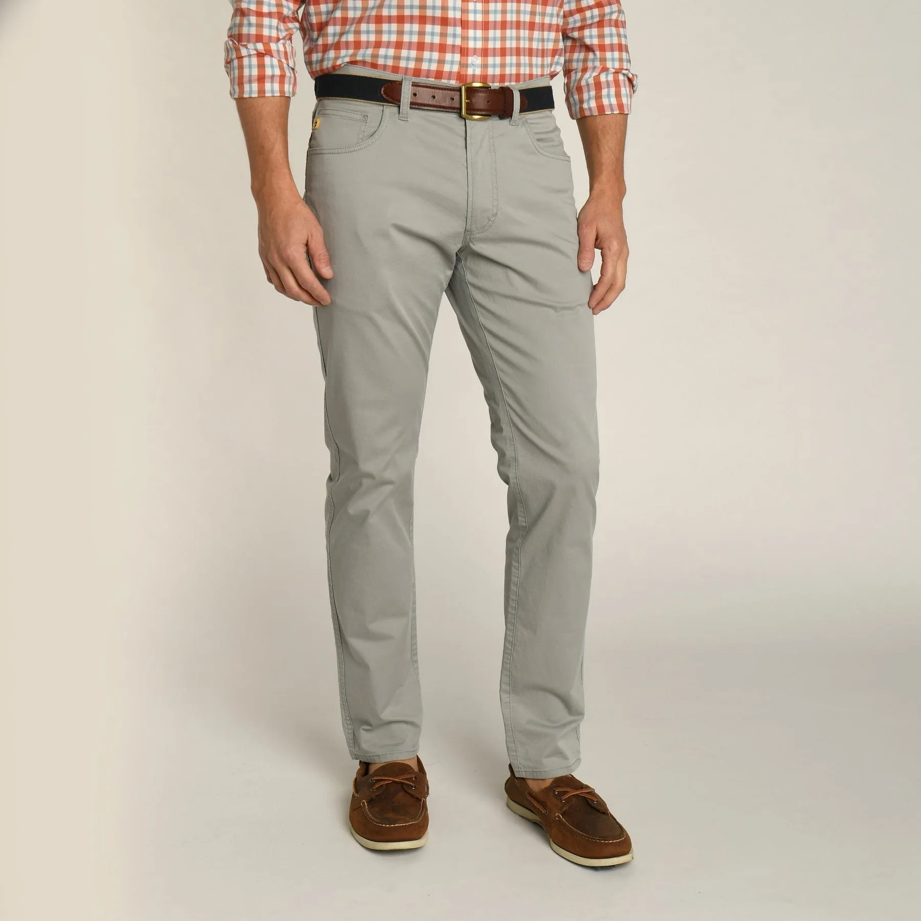 Duck Head Shoreline Twill 5-Pocket Pants in Limestone Grey - Men's