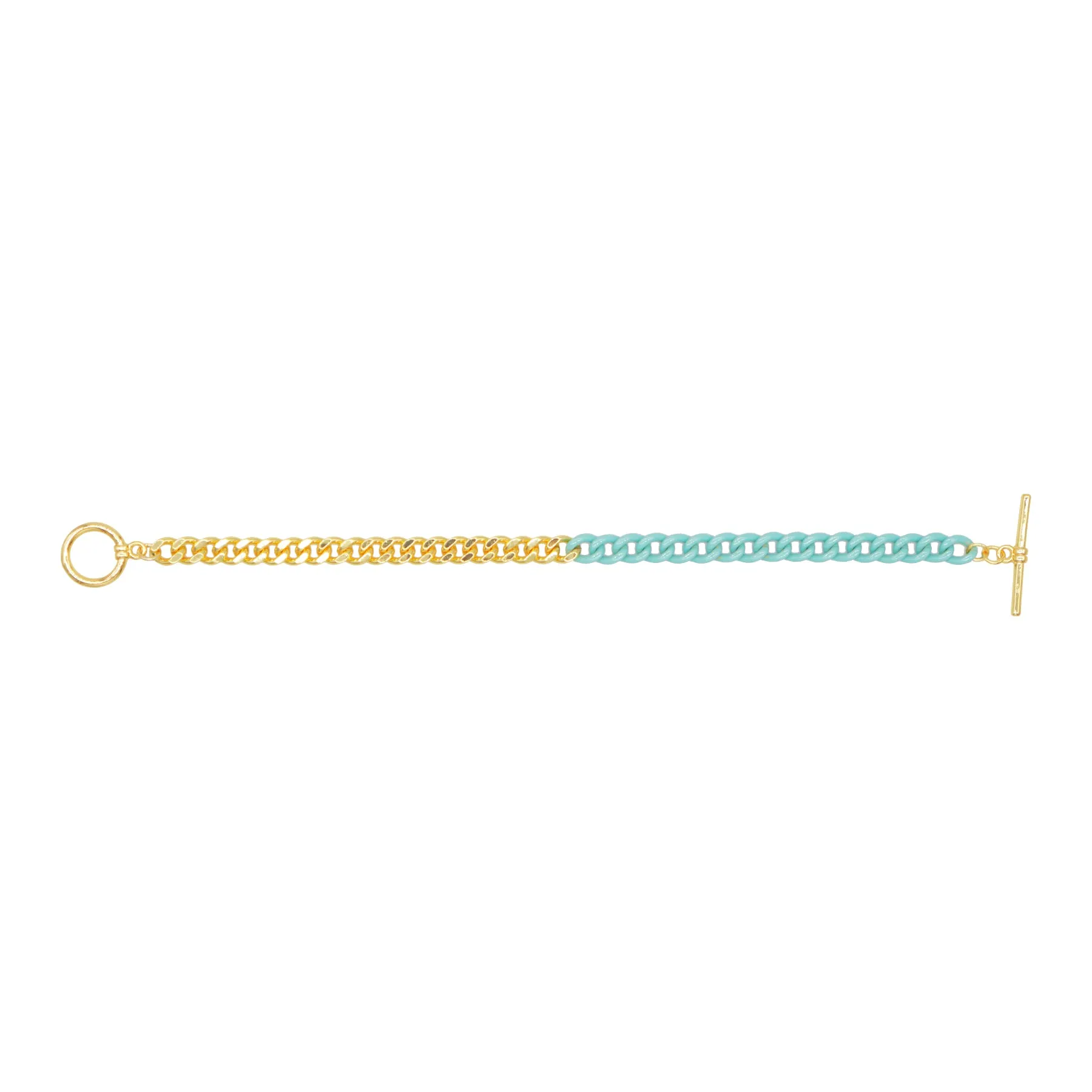 Fashion Jewelry Bracelet - Half Gold Curb Chain